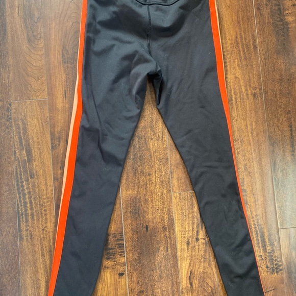 Avia Women's Black Leggings with Orange and Green Stripes - Picture 5 of 6